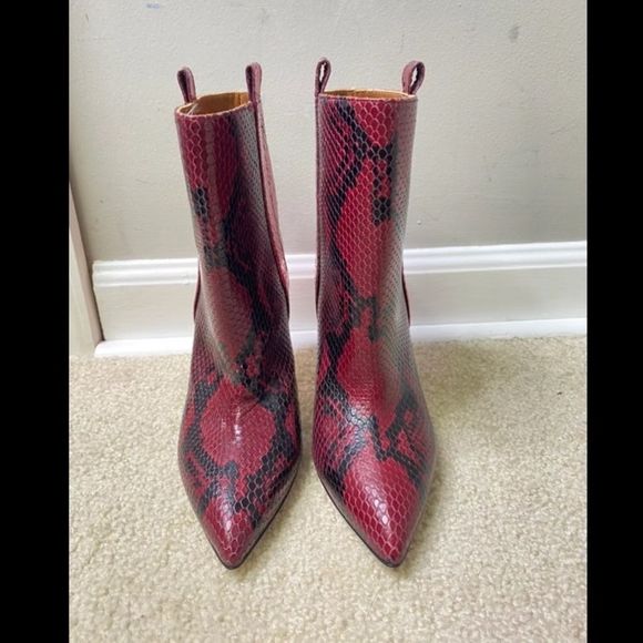 Paris Texas Metallic Snakeskin-Embossed Booties - Picture 4 of 15